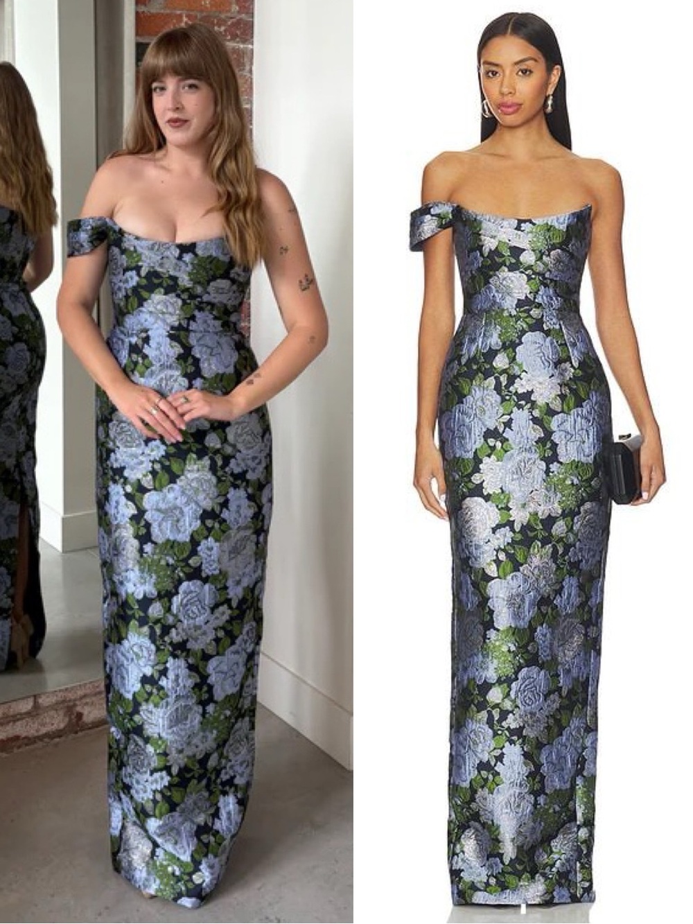 SAU Lee Jackson Jacquard One Shoulder Column Gown NEW with tags